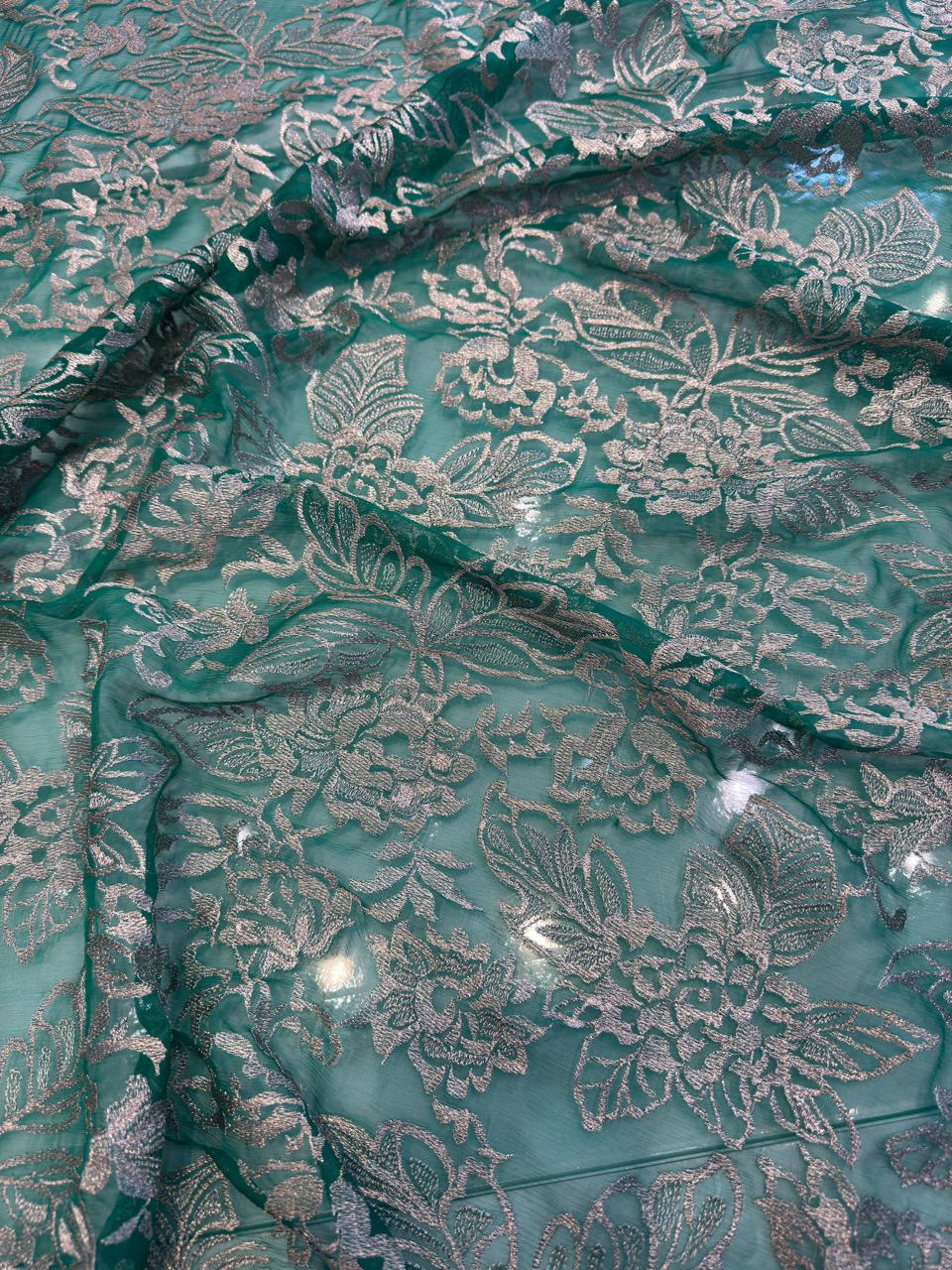 Green embroidery shirt and dupatta