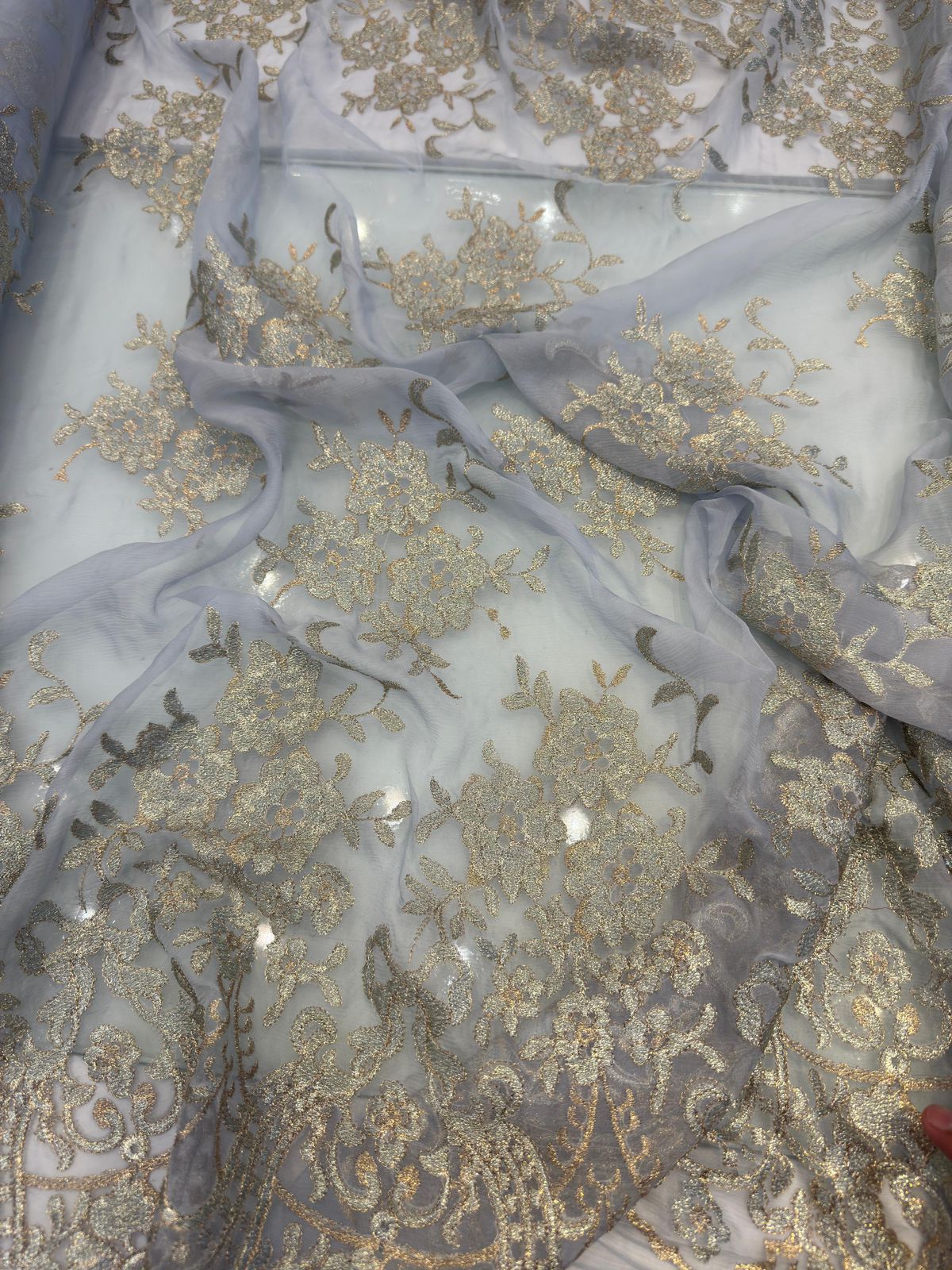 Light grey embroidery