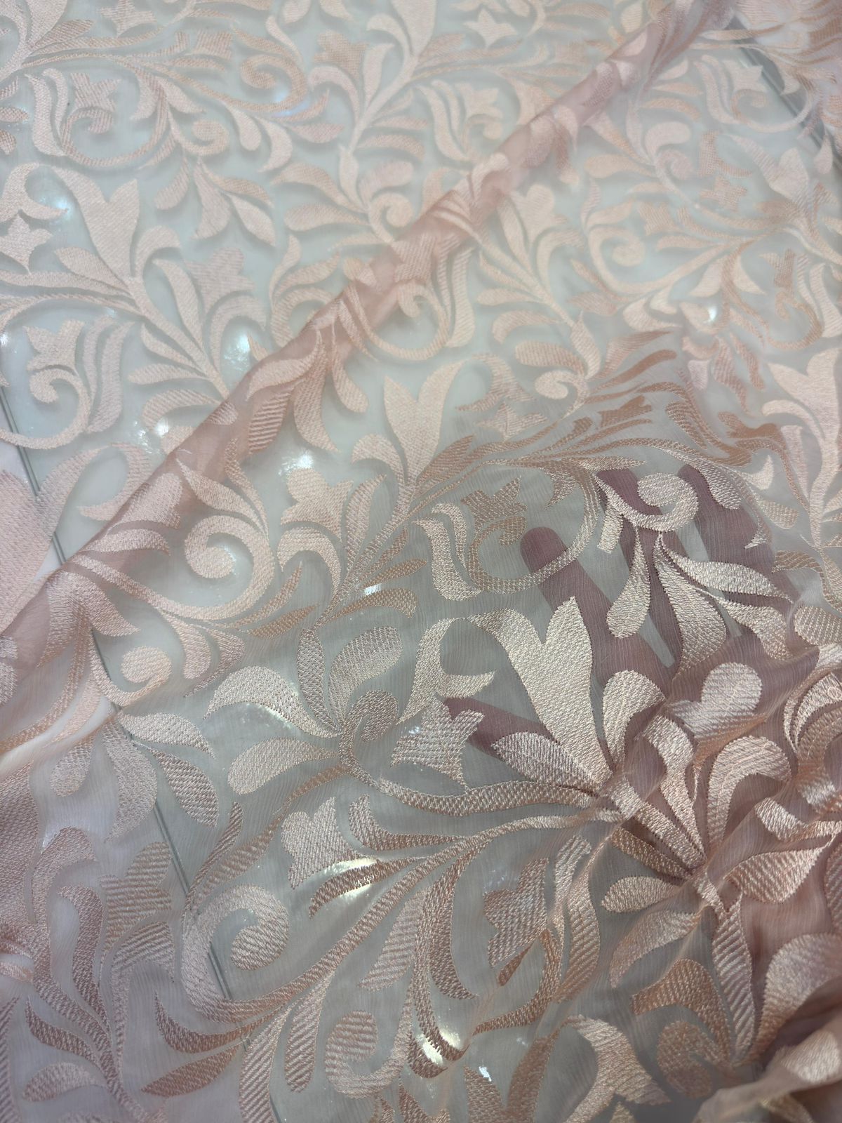 Light colour rose gold embroidery