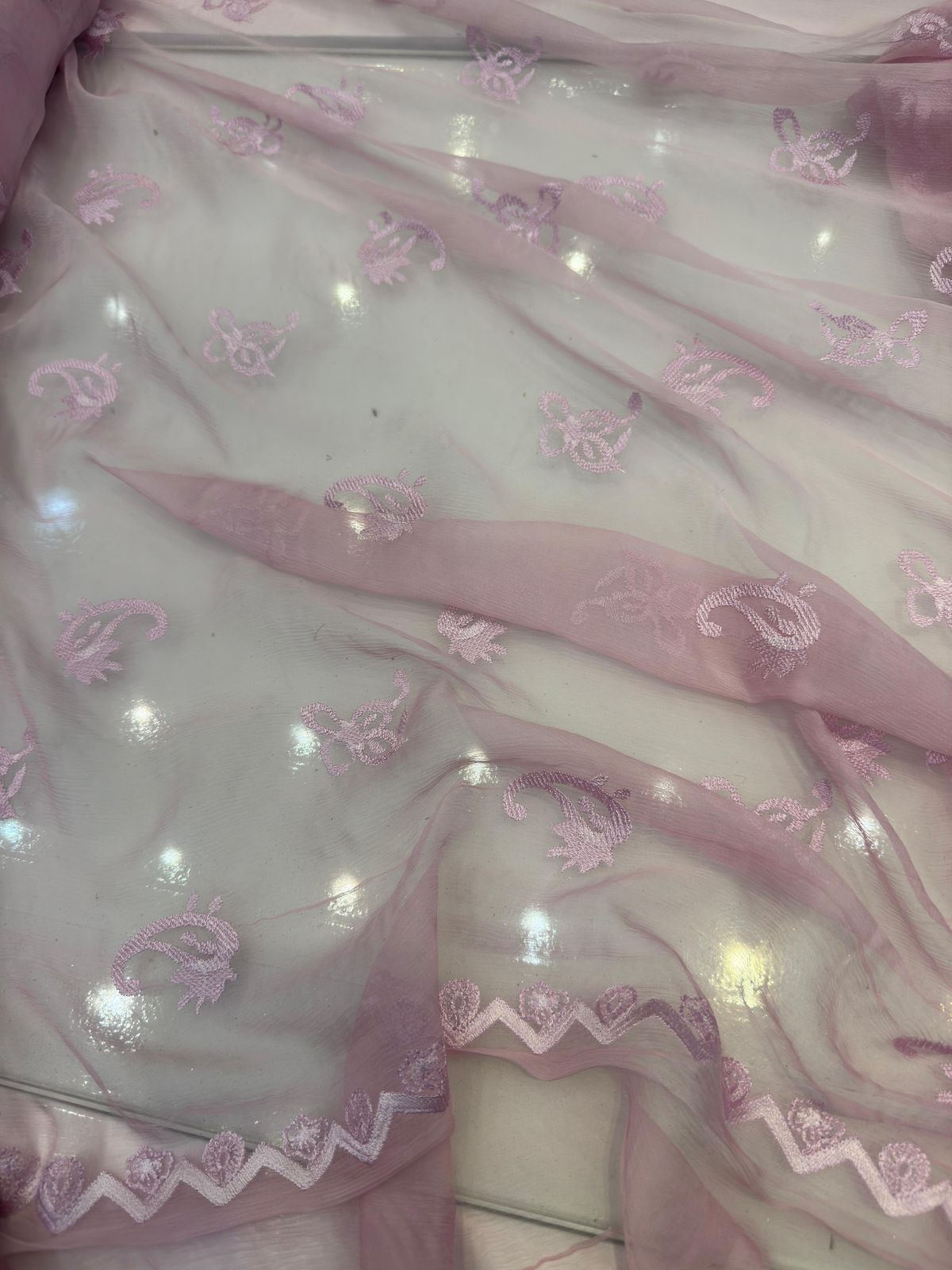 Pink embroidery shirt and duapatta